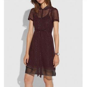 Coach Sheer Star Print Shirt Dress w/Slip Size XS